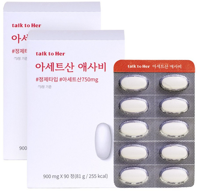 톡투허 아세트산 애사비 애플사이다비니거, 2박스, 90정