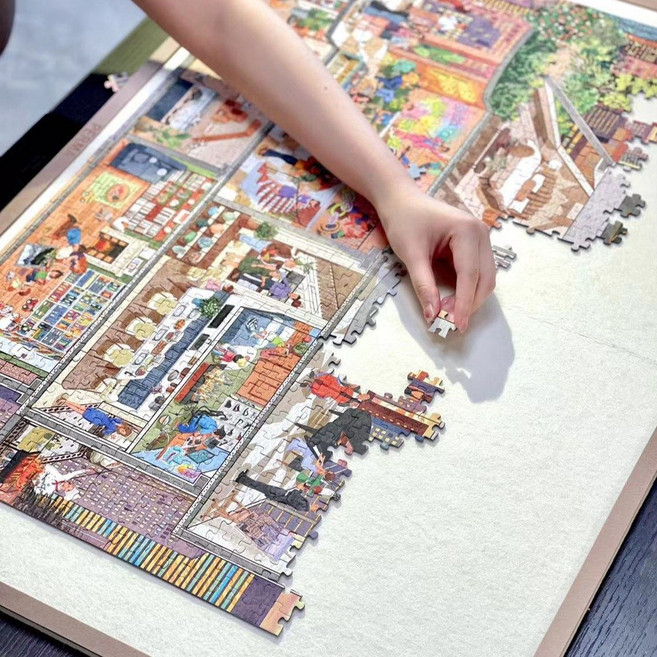 도톰한 펠트 직소 퍼즐 천피스 매트 받침대 보드 수납 특수 성인용 1000 pcs, 01. 1000피스