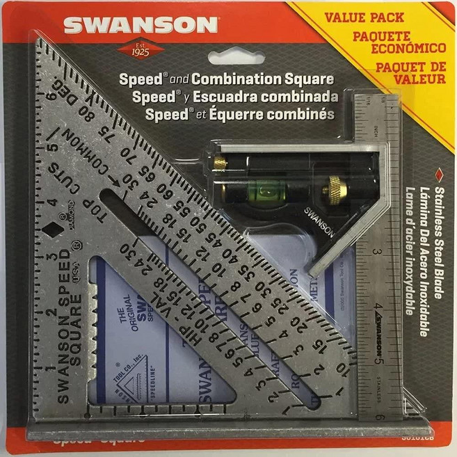 SWANSON 스피드 스퀘어 레이아웃 툴 밸류 팩 블루북 포함 (S0101CB), 1개