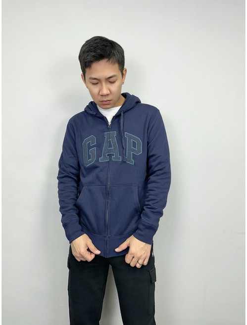GAP 基本款 男款 字母貼布Logo 內刷毛 連帽外套