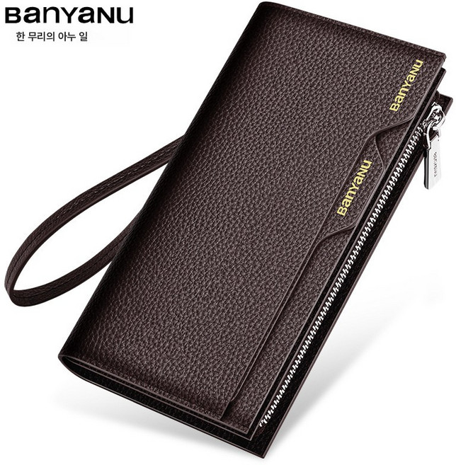 반야누 지갑 남자 리얼 가죽 롱 대용량 소가죽 클러치 운전면허증 카드지갑
