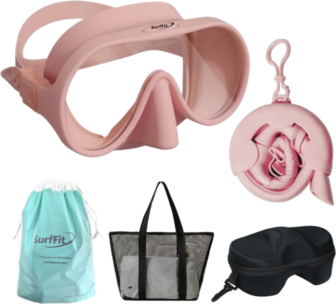 써핏 아쿠아틱 롤업 스노쿨링 장비 세트, 파우더 핑크