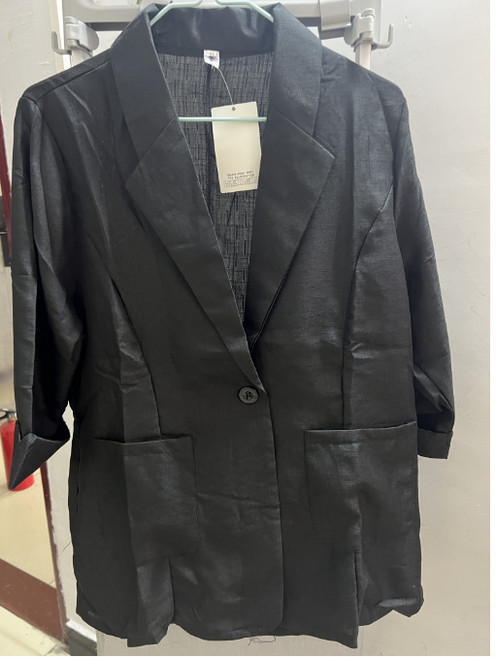 【韓版寬鬆】小西服 西裝外套 女裝外套 秋裝外套 休閒外套 棉麻面料 中長款大碼 時尚通勤 百搭顯瘦