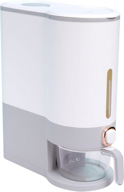 헬로제인 버튼식 밀폐 계량 쌀통, 그레이, 1개