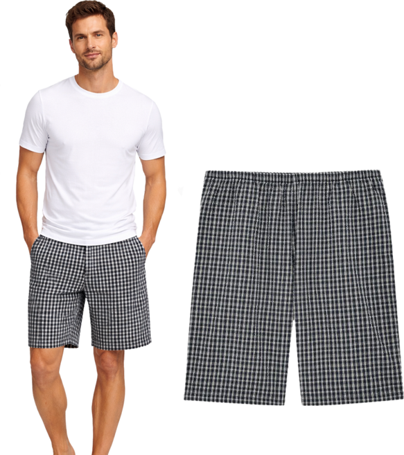 홈이 트라이 남성용 쾌적한 써커원단 5부 주머니 홈웨어