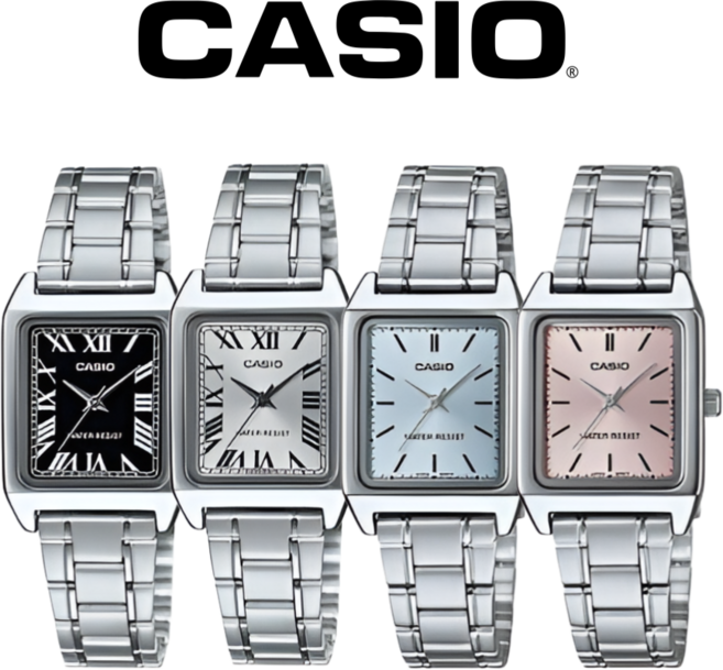 카시오 메탈시계 스퀘어 여성 손목시계 LTP-V007D