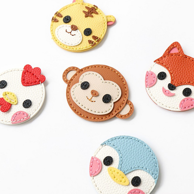 29. 민화샵 가죽 원형 손거울 만들기, 원숭이