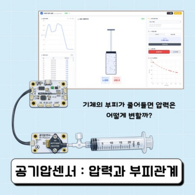 [이지메이커] 이지데이터 S10 - 공기압센서 : 압력과 부피 관계, 1개