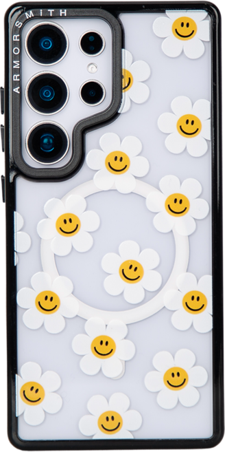 윰스모르 스마일플라워 갤럭시 울트라 맥세이프 호환 휴대폰 케이스