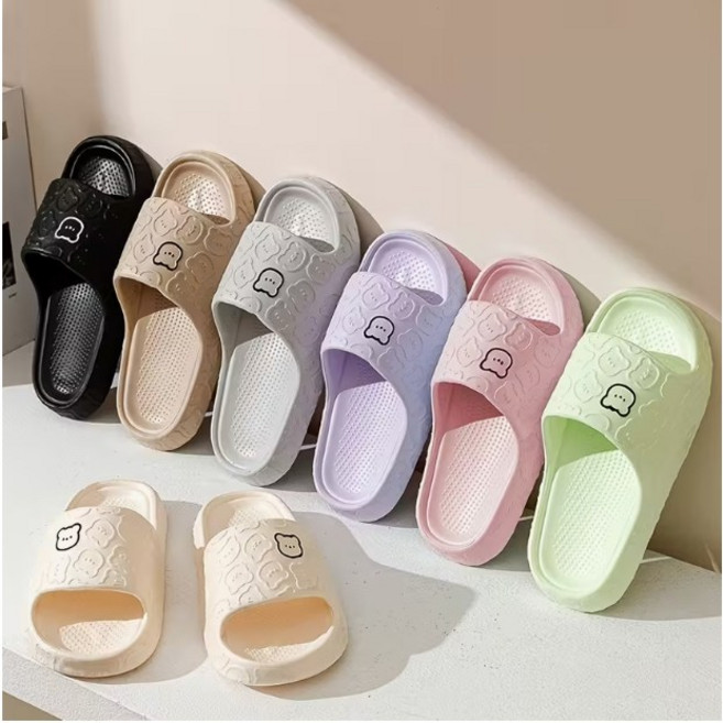 골든 컬러풀 EVA 미끄럼방지 욕실화 거실화 슬리퍼, 그레이, 1개