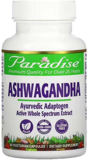 Paradise Herbs 아슈아간다(Ashwagandha) 250mg 베지 캡슐 60정, 1개 - 쿠팡