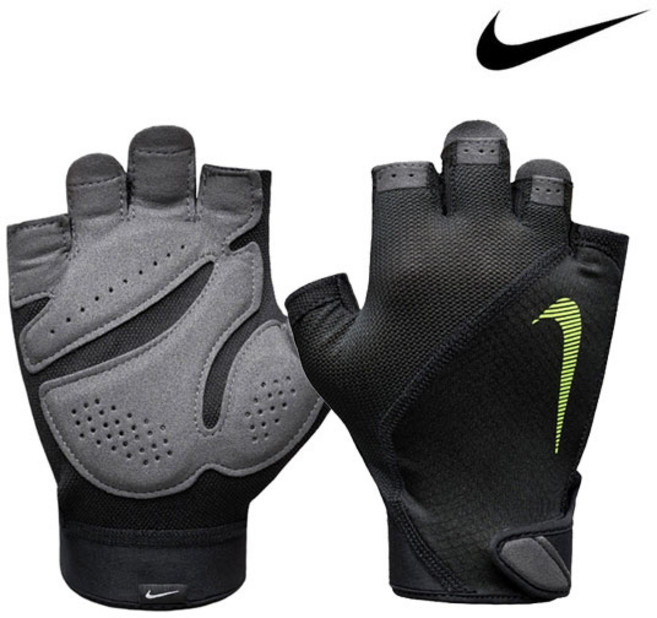 나이키 헬스장갑 엘리멘탈 미드웨이트 헬스 글러브 AC4367-055 남성 여성 공용 헤비웨이트 헬스 트레이닝 스트랩 운동 중량 리프팅 턱걸이 풀업 크로스핏 웨이트 장갑, 블랙(AC4367-055), 1개