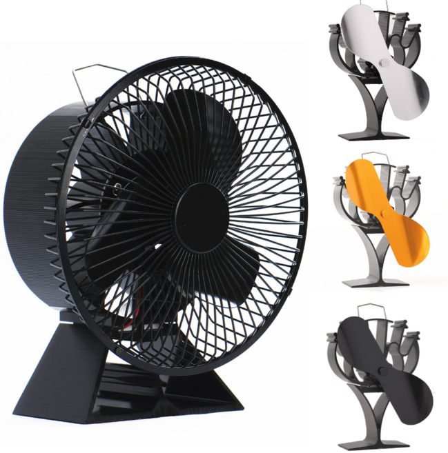 캠핑 무동력팬 무동력 에코팬 등유 화목 난로 히터 안전망 tef 휀 팬, 2엽 골드