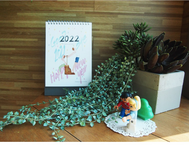 (2개이상구매시주문)2022년 탁상달력/캘린더 일러스트달력 요가그림 인테리어 필라테스 예쁜달력