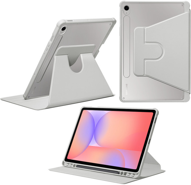 DANYCASE 아크릴 회전 가능 태블릿 커버 삼성 갤럭시 탭 케이스, 회색, 1개