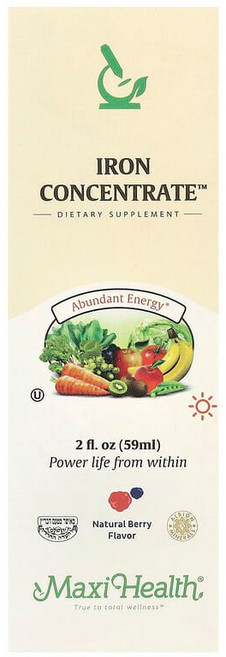 Maxi Health Iron Concentrate™ 천연 베리 59ml(2fl oz) MXT-36802, , Iron Concentrate™, 천연 베리, 59, 1개, 59ml