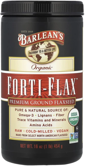 건강챙기세요 Barlean's 유기농 Forti-Flax 최고급 아마씨 가루 454g(16oz) 백살까지오래오래, Barleans유기농FortiFlax최고급아마씨가루45, 454g, 1개 - 쿠팡