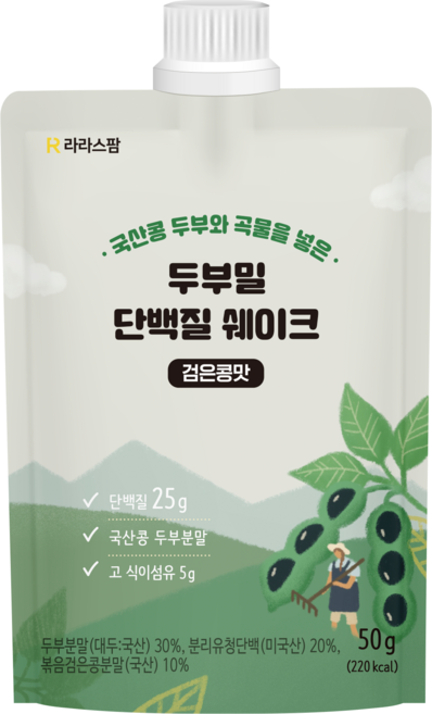 [라라스팜] 두부밀 단백질 쉐이크 (검은콩맛), 6개