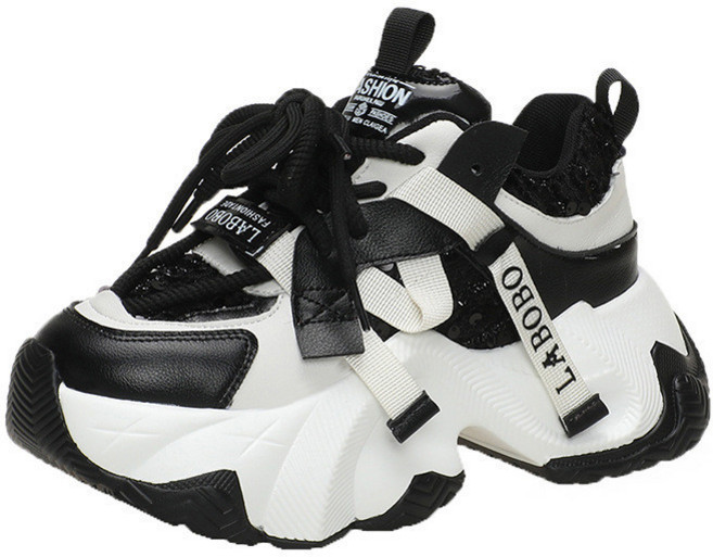 jacq 厚底老爹鞋 透氣網面 增高休閒鞋