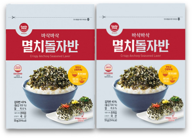 바다모아 멸치 돌자반, 55g, 6개