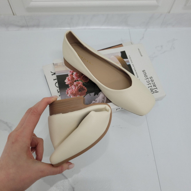 시아 사선 소프트 플랫 단화 (3cm 2color)