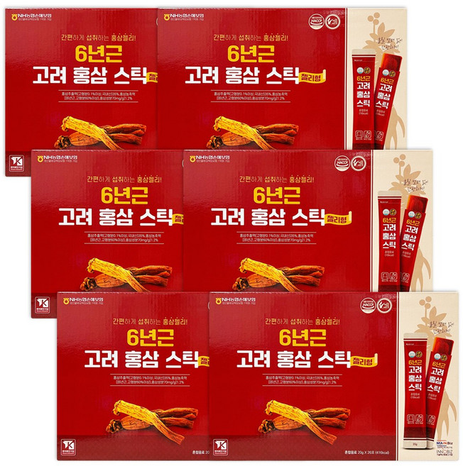 더존건강 6년근 고려 홍삼 스틱 젤리형, 520g, 6개