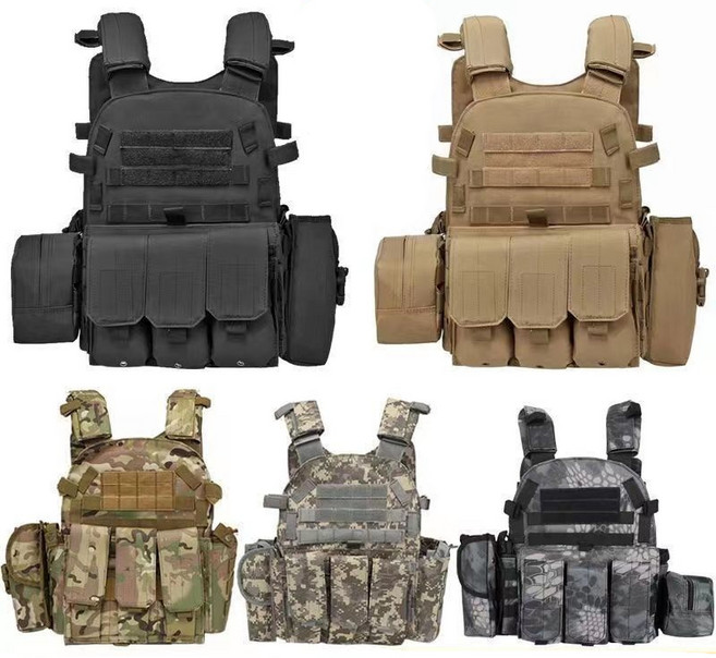 전술 위장 방탄복외형 서바이벌용 조끼 어두운 밤 위장 전... 1개, ACU 위장  전면 및 후면 인서트 포함 * 1개