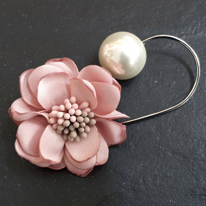 초코젬 코사지 진주옷핀브로치C 플라워 진주 옷핀브로치
