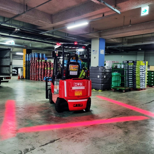 지게차 안전빔 라인램프 고급형 후방 사이드 레이저빔 사고방지 안전선 레드, 레드 1개, 1개