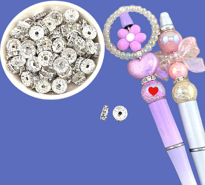 비즈팡 [BG-9-10P]볼꾸부자재 볼펜심 연장대 고리링 론델 진주링