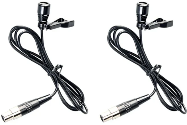 Leicozic 2Pcs AD4D AD4Q 라 발리에 옷깃 마이크 라디오 시스템 용 바디 팩 송신기 세트 무선 옷깃 마이크, 02 Lavalier mic