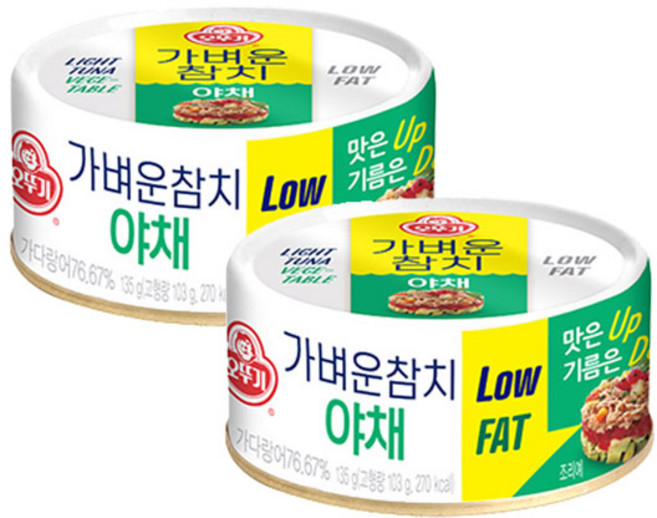 오뚜기 가벼운 참치 야채, 135g, 2개