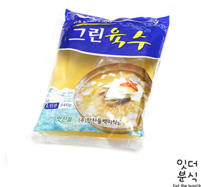 맛찬들 백미 그린육수 340g x 10봉 냉면육수 1인분, 10개