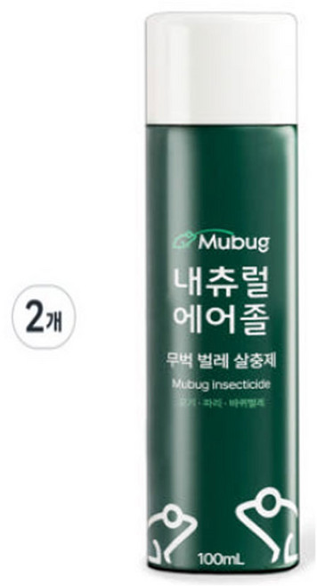 무벅 내츄럴에어졸 살충제 캠핑 휴대용 100ml 1개, 2개