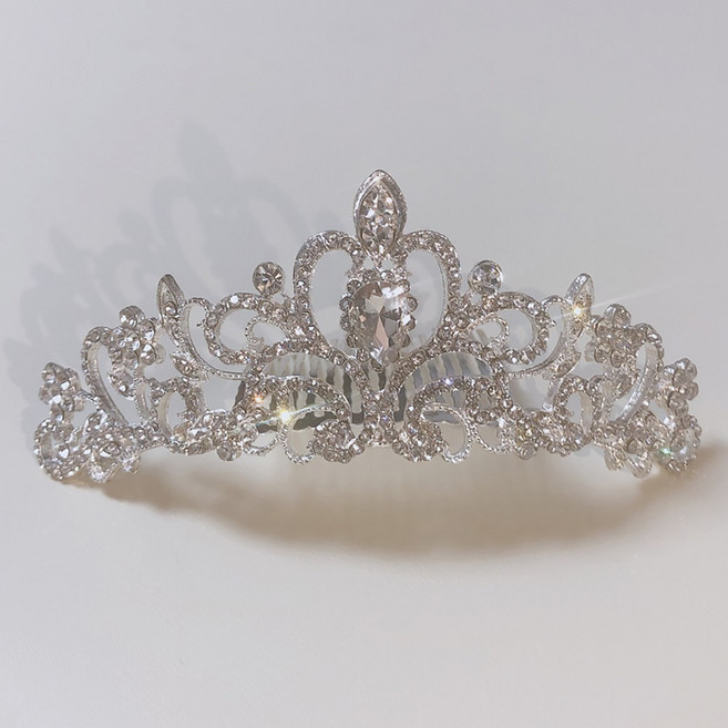 공주 왕관 티아라 브라이덜샤워 웨딩 셀프 미니, 1개, 미니티아라