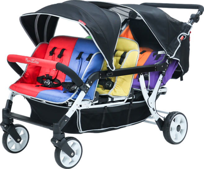 쌍둥이 유모차 웨건 6인용 접이식 다둥이 나들이용, A. 6 색 캐스케이드