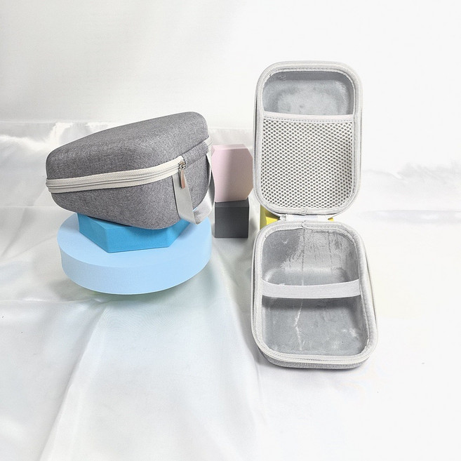 血壓儀收納包 適用歐姆龍魚躍家用電子測量大號通用保護盒EVA, 1個, 灰色舞龍布/水晶絨/血壓儀包:無規格