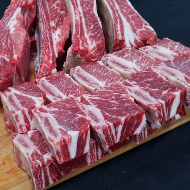 한우랑돼지랑 캠핑용 삼겹살 등갈비 소갈비 LA갈비 보쌈 부채살, 소갈비 1kg, 1개