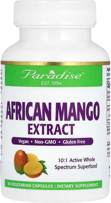 Paradise Herbs 아프리카 망고 추출물 150mg 베지 캡슐 60정, Paradise Herbs 아프리카 망고 추출물 150, 1 - 쿠팡