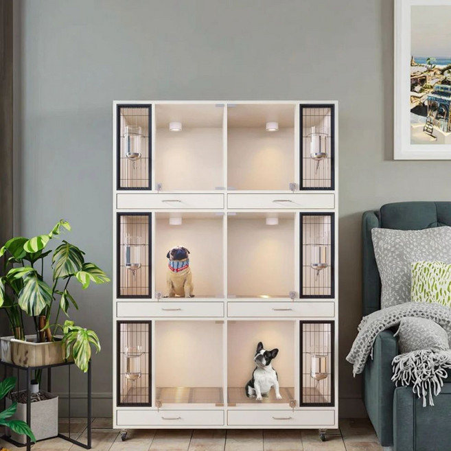 호텔장 원목 병원 방음 견사 하우스 분양장 애견 실내, 1개, 강아지 호텔장 원목 동물병원 방음 분