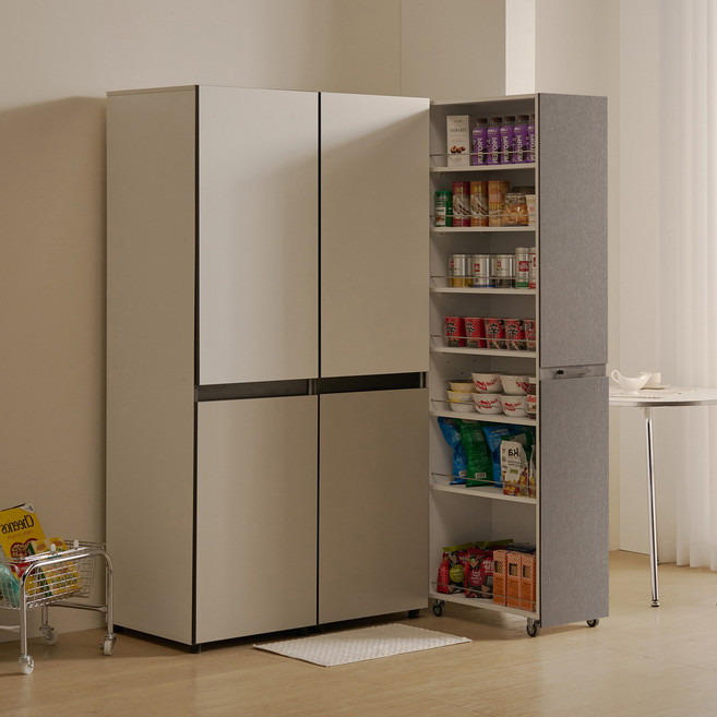 해피아이 비올레 냉장고 틈새장 틈새수납장 슬라이딩 주방수납장 비스포크 타입, 비스포크 타입 (좌형), 메탈