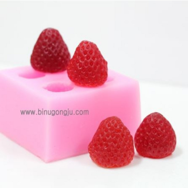 딸기 입체 수제실리콘몰드, 1개
