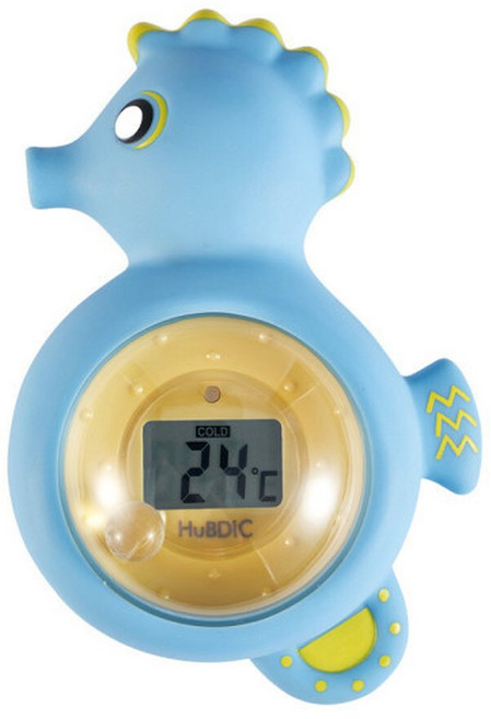 휴비딕 동물 캐릭터 디지털 탕온도계 목욕 욕조 좌욕 물온도 LED 경고 알림 반신욕 족욕, 해마(HBT-10)