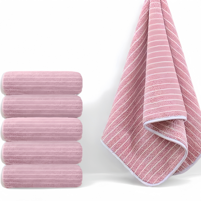 Niftynest 수건 호텔 고급 수건 50수 수건세트 목욕타올 샤워타올 목욕수건 샤워수건, 5개, 딸기색