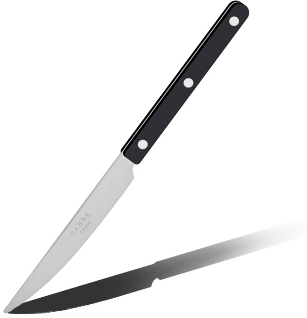 [트리니체] SABRE PARIS 사브르 비스트로 샤이니 커트러리 디너나이프, 블랙, 1개