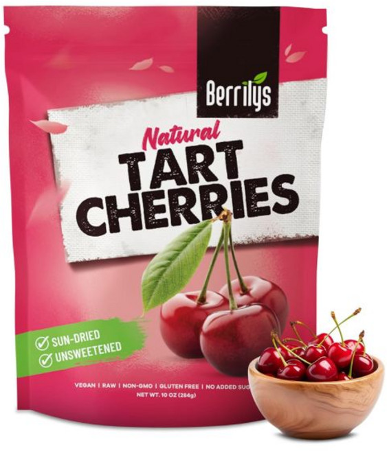 Berrilys 말린 과일 건조 건과일 베릴리스 타트 체리 무가당 무설탕 첨가 씨 제거 무아황산 없음 비변형 16온스, 1 파운드 (1개 묶음)