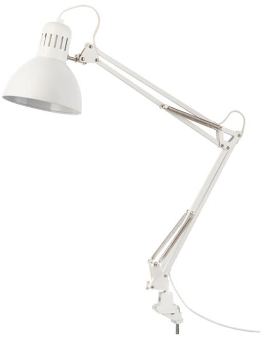 이케아 테르티알 독서등 화이트 12x56cm 코드1.5m 전구타입E26