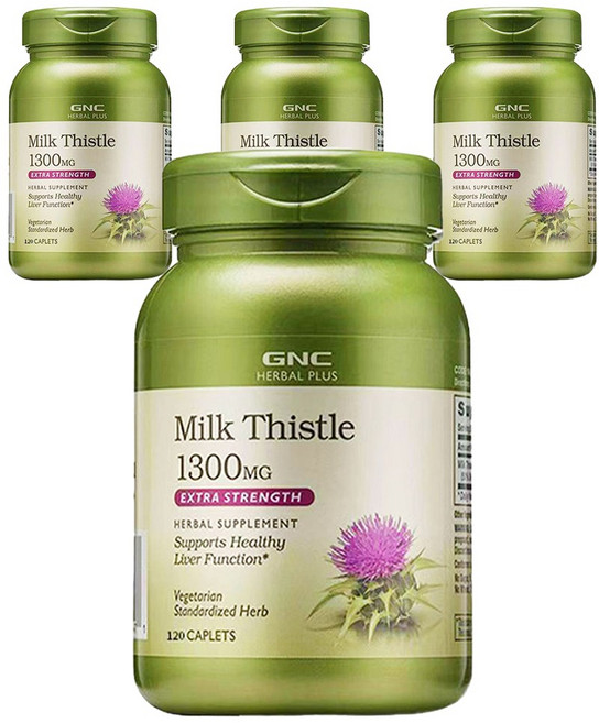 GNCHERBALPLUS 밀크 시슬 1300mg 캐플릿, 120정, 4개