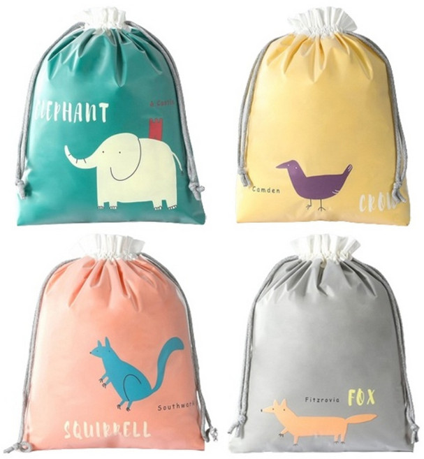 레디박스 여행용 방수 복주머니 수영복 가방 파우치 4개 세트