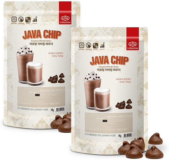 까로망 자바칩 파우더 1kg 프라페 라떼, 1개입, 2개